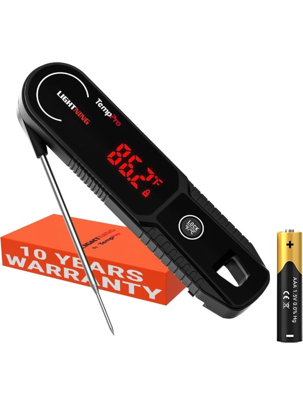 Instant Read Meat Thermometer - 1 Sec Digital Cooking Thermometer for Perfect